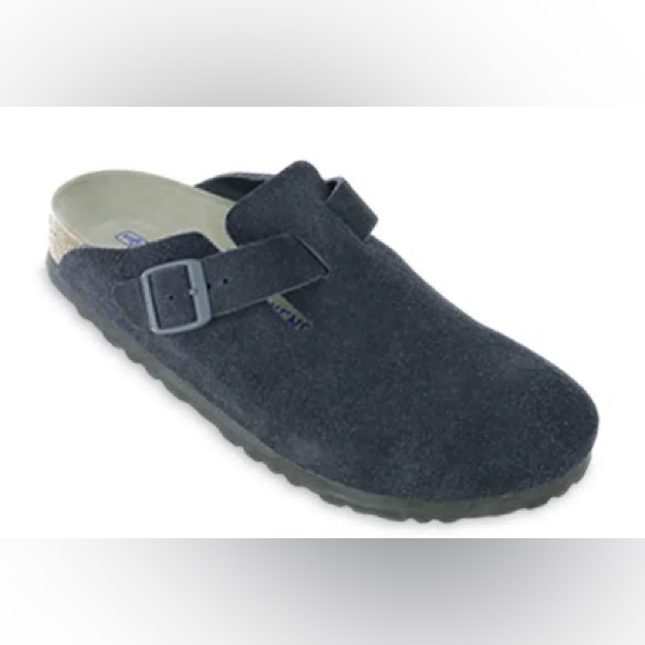 💙BIRKENSTOCK BOSTON SOFT FOOTBED CLOGS SHOES SUEDE MIDNIGHT 38 EU 7 US - Picture 3 of 8